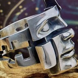 Abstract Split Image Face Man’s Ring. One Size 