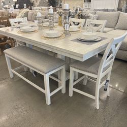 6PC Rustic Farmhouse Style Dining Set At Savon Furniture 