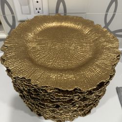 Gold Charger Plates Plastic 
