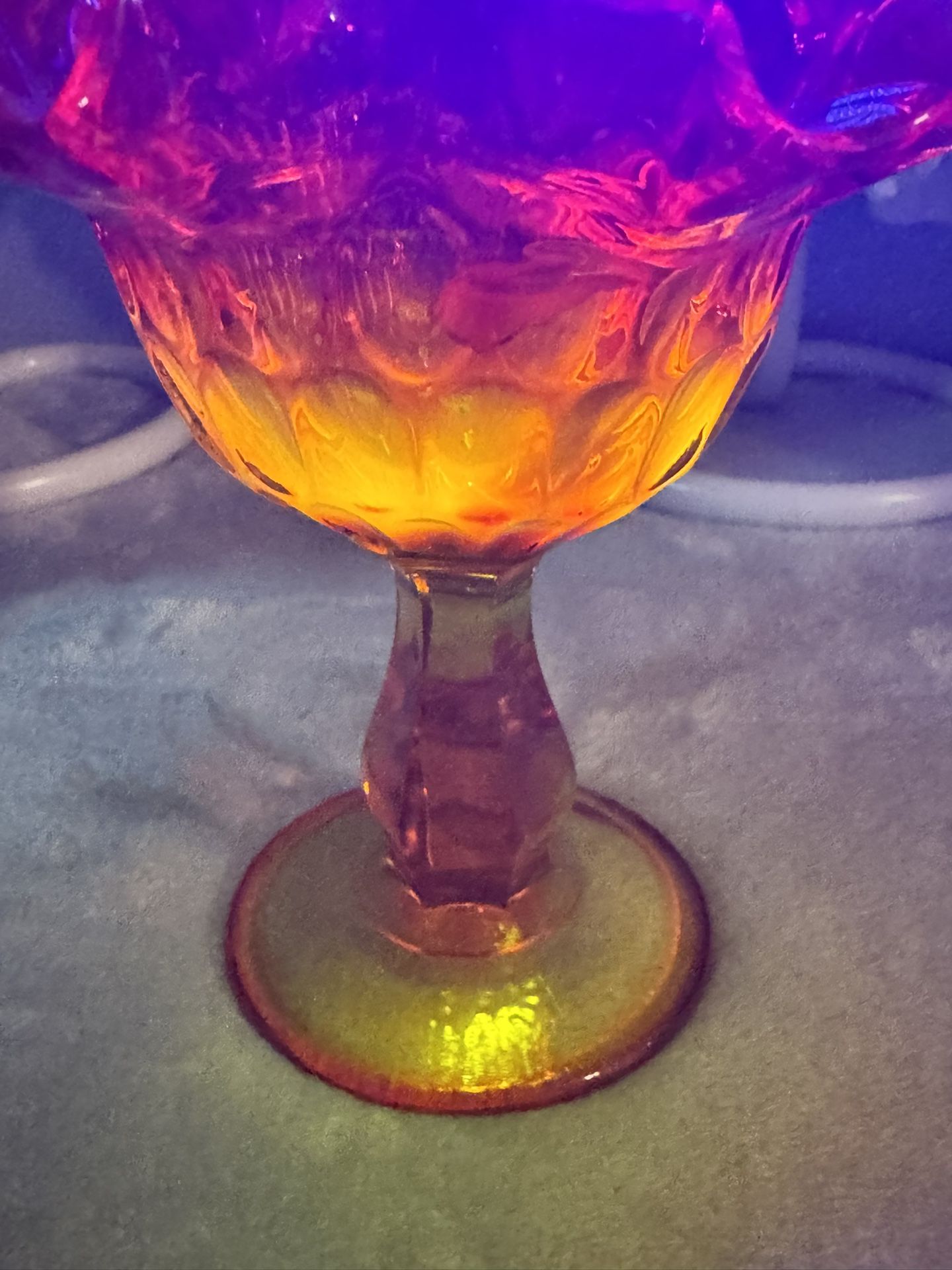 Fenton Amberina Cadmium Pedestal Candy Dish