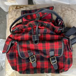 Red/Black Plaid Backpack