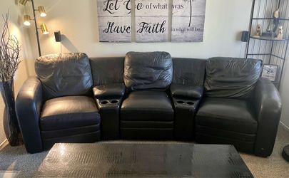 Black Leather Reclining Couch