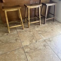 3 Wood Bar Stools