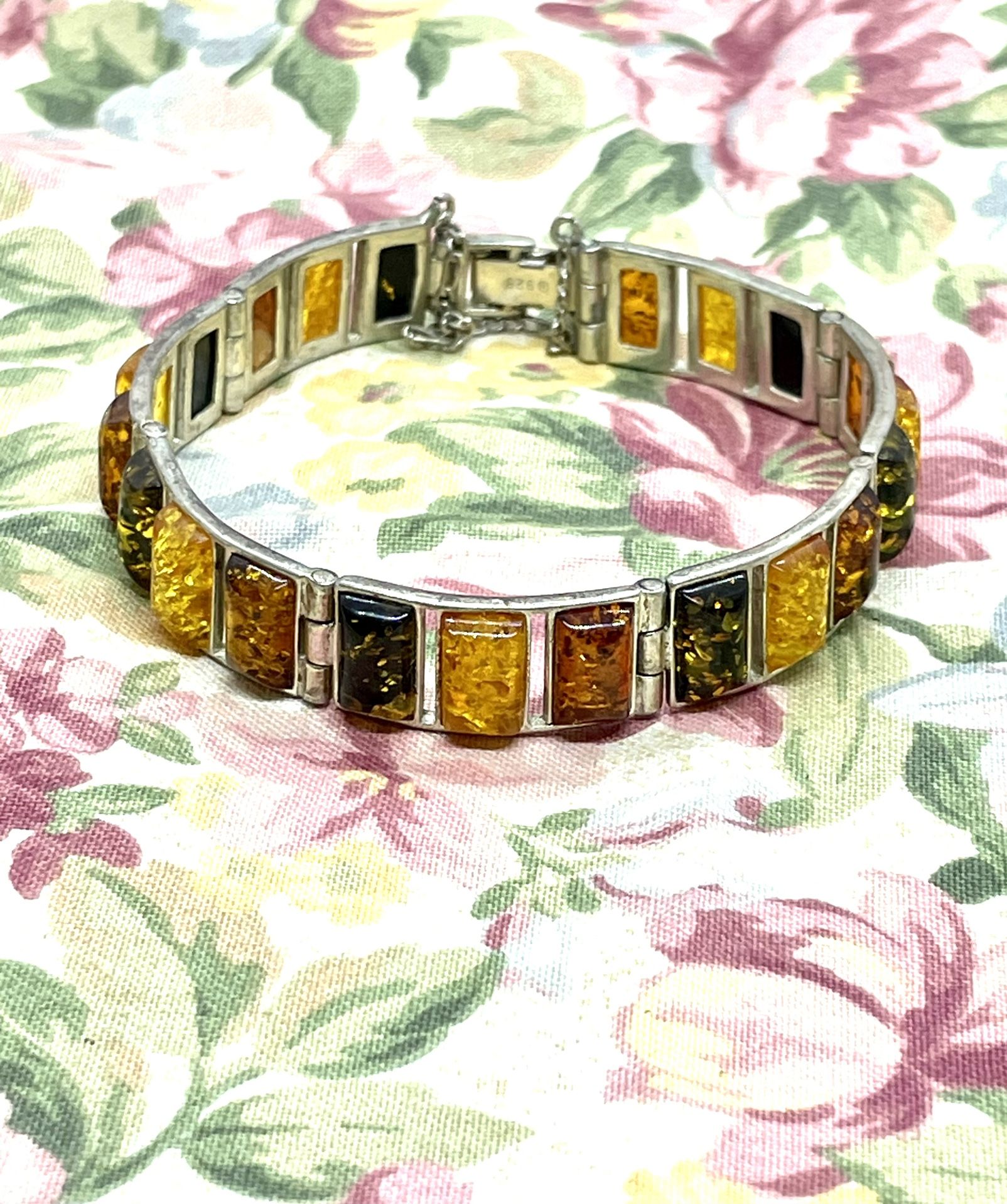 Sterling Statement Amber Bracelet 