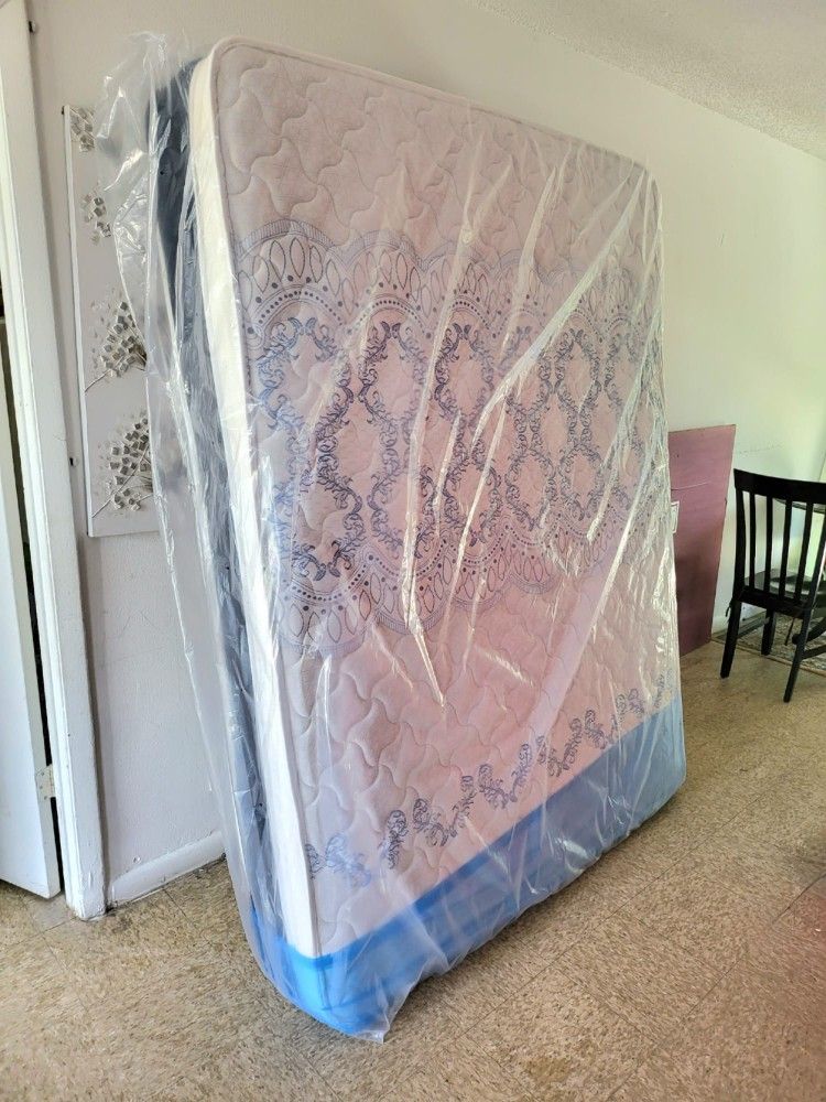 NEW QUEEN PILLOW TOP MATTRESS AND BOX SPRING -- Also Available In All Sizes.
