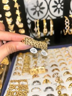 Men’s gold plated nugget rings nontarnish