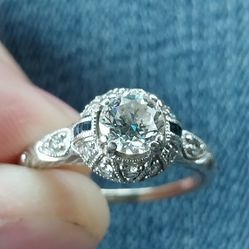 Diamond Engagement Ring and Wedding Band Set