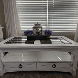 Custom finished rustic farmhouse coffee table