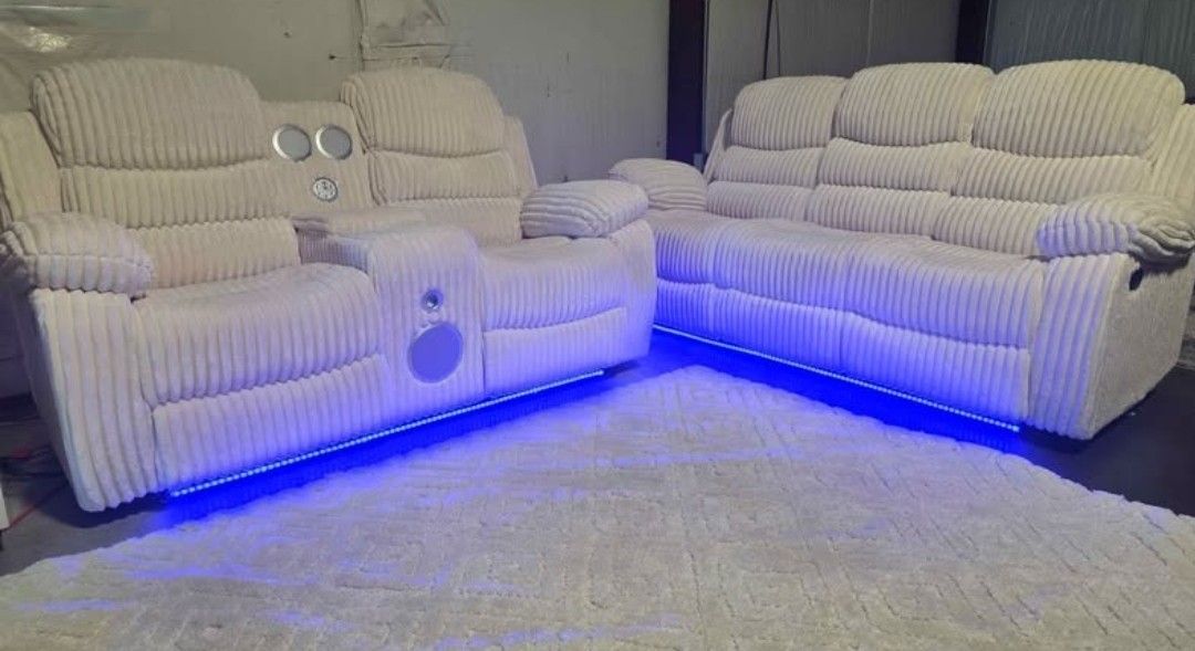 Brand New Byers Market Ultra Plush Corduroy Sofa/Ls Sets with Bluetooth, Speakers and More!! $1150 