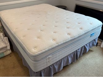 Queen mattress, box spring, and frame