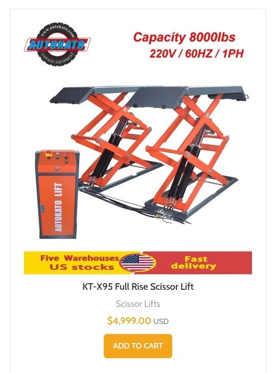 Automotive Full Rise Scissor Lift