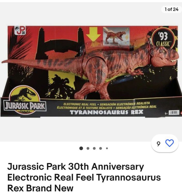 Extremely Collectible!!! Massive Sized Jurassic Park 30th Anniversary Electronic Real Feel Tyrannosaurus Rex. 