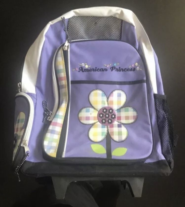American Princess Purple Rolling Backpack