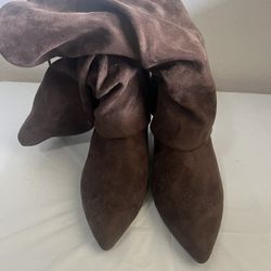 Tall microfiber high heel boots