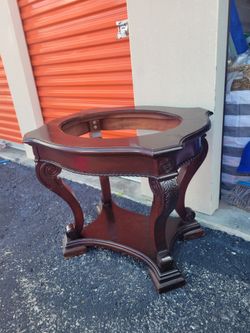 Wood side table