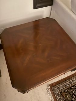 Wood table in beautiful finish with vintage style
