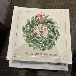 Book Of Christmas Gift Bags, Matching Tags And Tissue.  