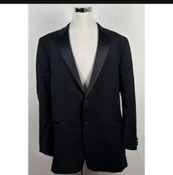 Black Tie Tuxedo jacket suit top men's size 48 long wool 2 button Joseph Abboud Nordstrom Jacket coat black