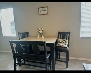 Dining table and chairs