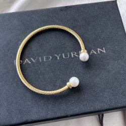David Yurman Yellow Gold Pearl Line Classic Bracelet 