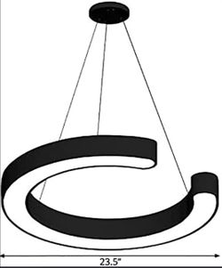 C-shaped LED pendant light fixture