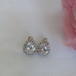 Earrings Cubic Zirconia Plated Silver 