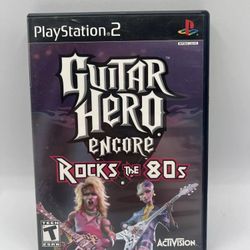 Guitar Hero Encore Rocks the 80s PS2 PlayStation 2 Complete CIB w/ Poster