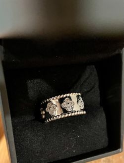 Clover vintage rings white gold plated