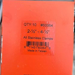 Pasco all stainless clamps 2 1/2 - 4 1/2