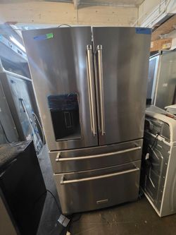 KITCHENAID 4 DOOR STAINLESS STEEL REFRIGERATOR