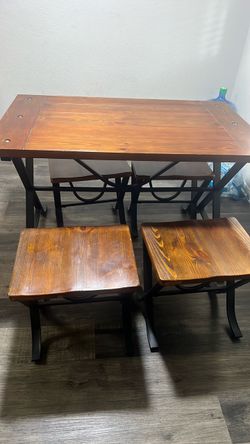Wood and Metal Table with 4 Stools (from Ashley Furniture)