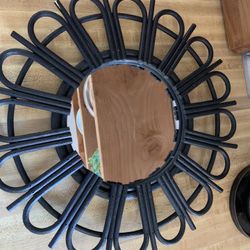 Black Boho Mirror 16”