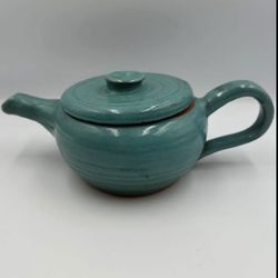 Handmade Turquoise Glazed Ceramic Teapot Pottery Teapot Decorative 6”