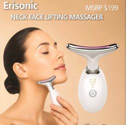 NEW IN BOX Erisonic PL-1088PRO Neck Face Lifting Massager, featuring microcurrent face lift technology and 45°C hot system. Intense pulsing light for