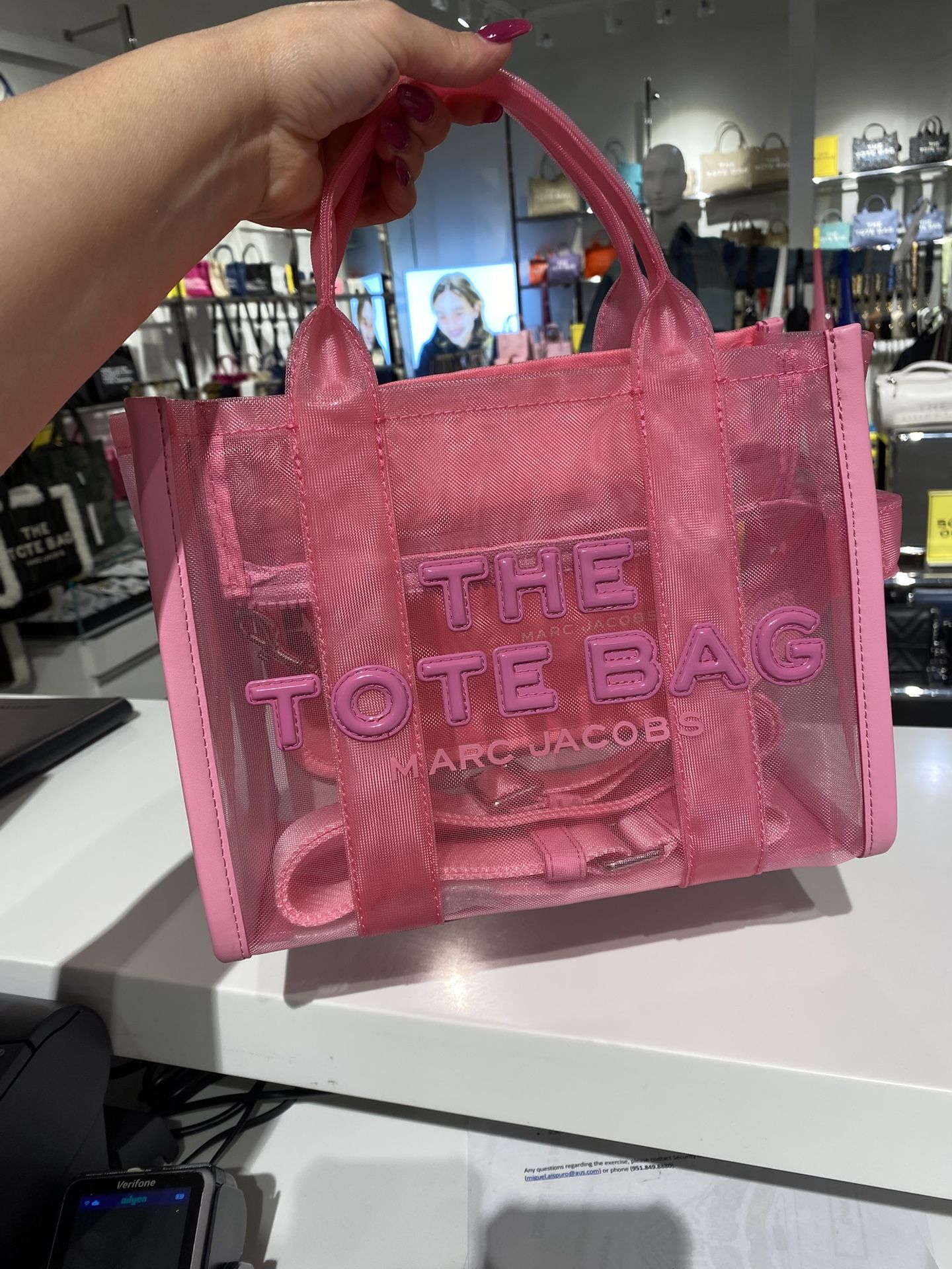 Authentic Marc Jacobs Mesh The Tote Bag in Pink ‼️Read