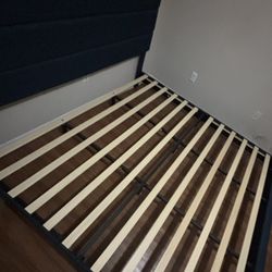 Allewie King Size Platform Bed Frame with Fabric