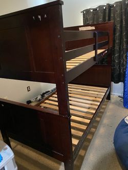 Kids twin sized wood bunk beds $60obo