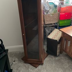 Double sided DVD Display Case, Rotating Base And Glass Fronts 