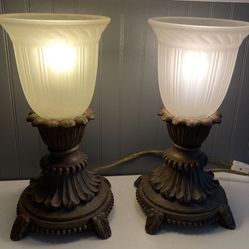 2- Vintage Glass Lamps, Both . $35