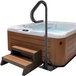 216**Hot Tub Handrail, 360 Rotatable Spa Side Handrail with 35"-57" Adjustable Height, Rust-proof Aluminum Spa Step Hot Tub Hand Rail with Slide-Under