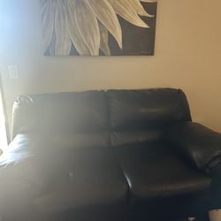 Black Leather Loveseat 