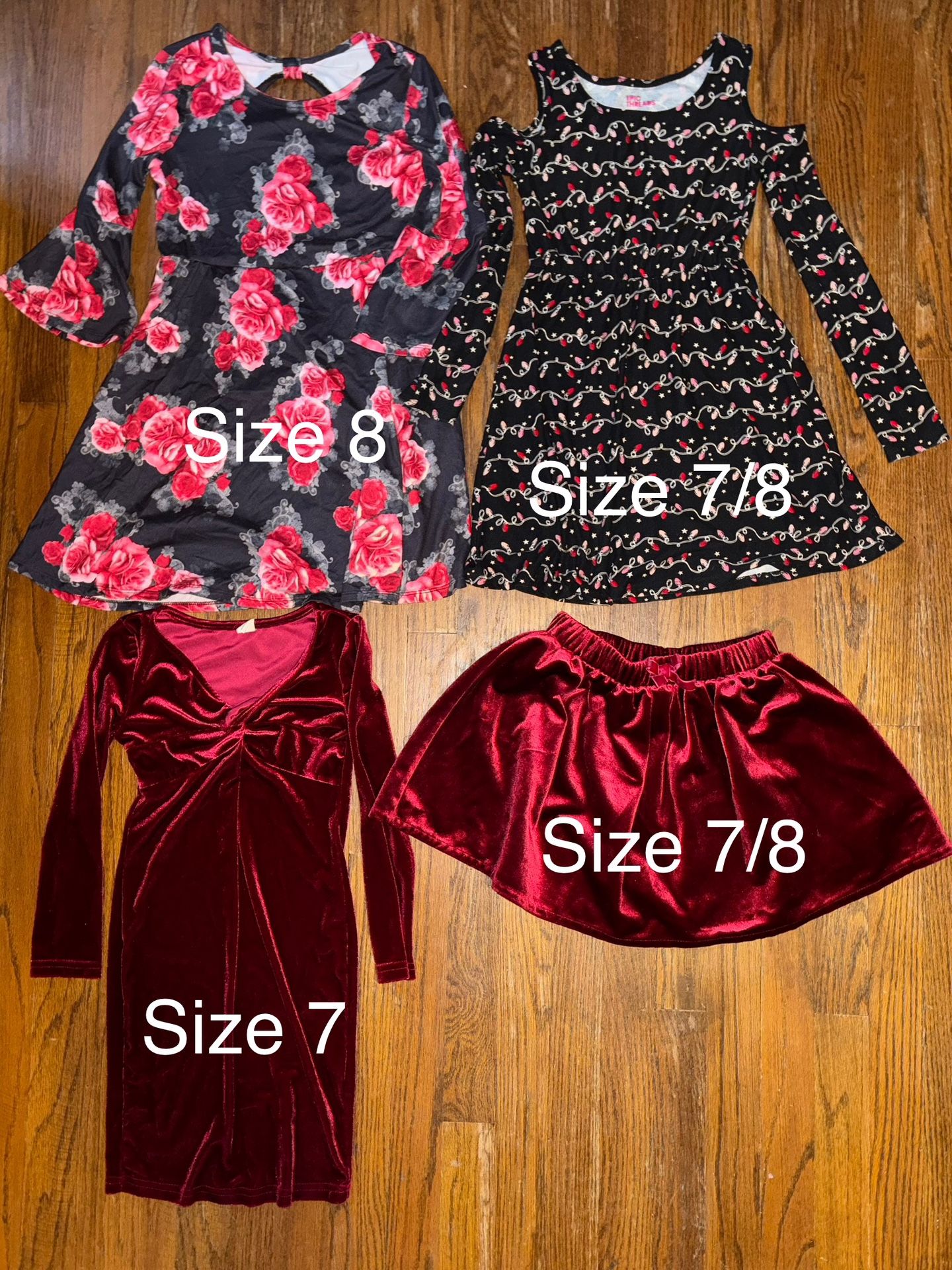 Girls Christmas Dresses Size 7/8