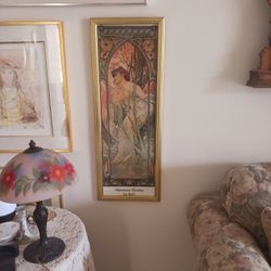 Alphonso Mucha Le Soir Framed