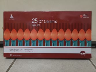 Red 25 C7 Ceramic Christmas Light String