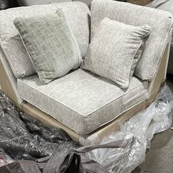 Ashley Furniture sectional corner piece beige couch with cushions seat sofa