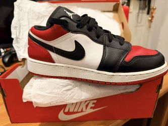 Nike Air Jordan 1 Low Grade School White/Black-Varsity Red-White- Size 6Y