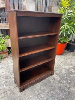 Vintage Early Mid Century Transitional Solid Maple with Dark Stain Bookcase