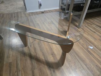 Modern Bentwood & Glass Coffee Table