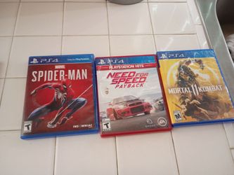 PS4 Games Bundle – Spider-Man, NFS Payback, MK11