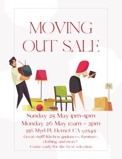 Moving Sale Today!! (And Tomorrow)